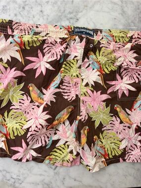 Vilebrequin Women’s Tropical Parrot Print Shorts - Brown, Pink & Green